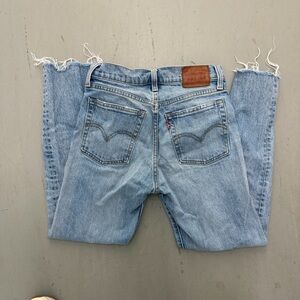 Levi's Blue Denim Jeans with Brown Leather Patch